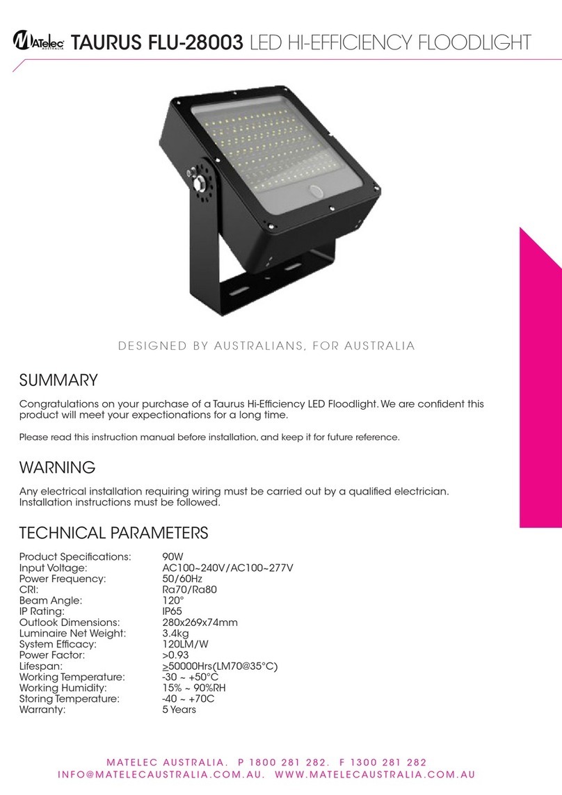 Matelec TAURUS FLU-28003 installation instructions
