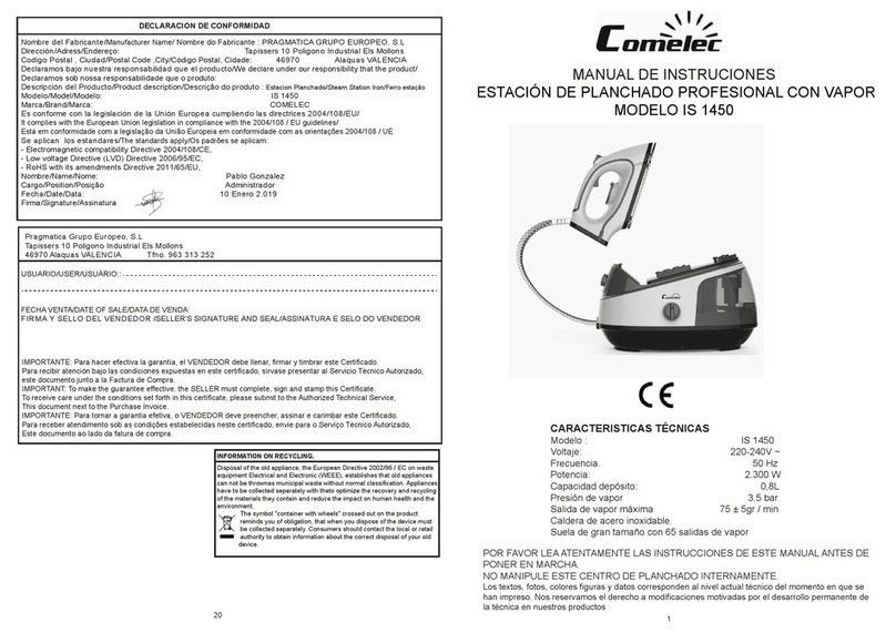 Comelec IS1450 instruction manual