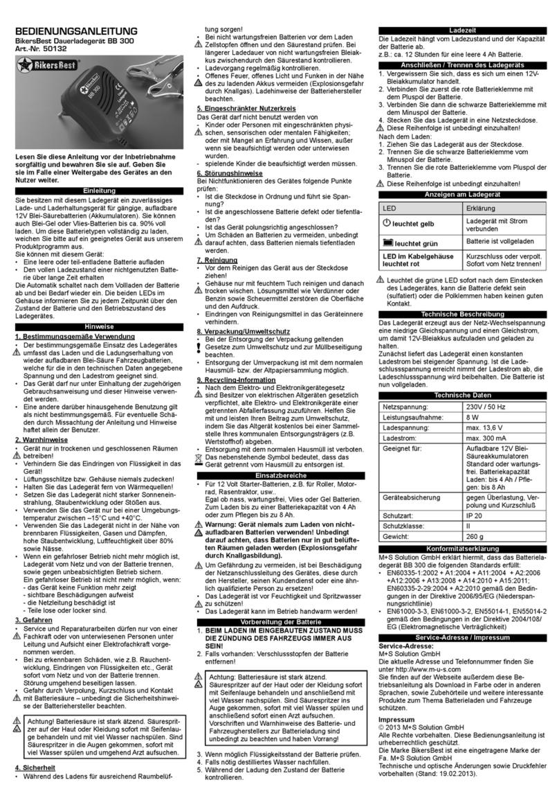 BikersBest BB 300 operating instructions