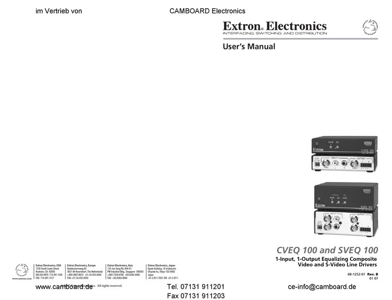 Extron electronics Video and Audio Line Drivers with  Gain and EquaLization CVEQ... User manual