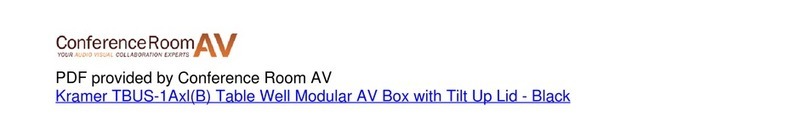 Kramer MODULAR TBUS-1Axl user manual