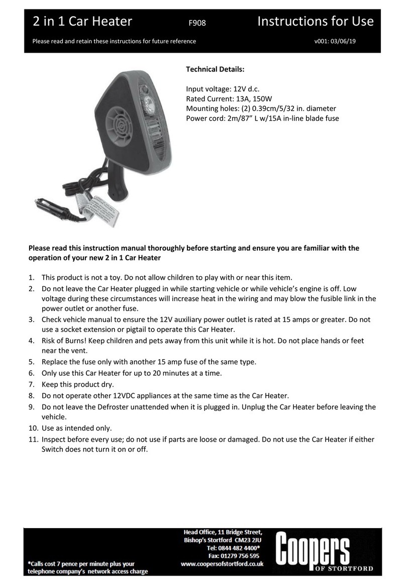 Coopers of Stortford F908 Instructions for use