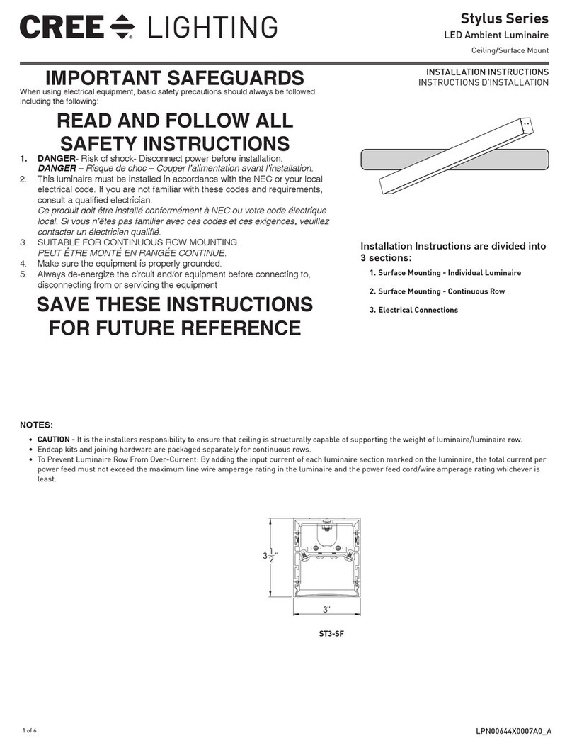 CREE LIGHTING Stylus Series installation instructions
