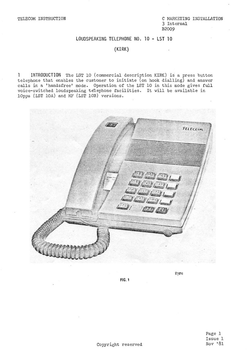 Telecom LST 10 Series instruction manual