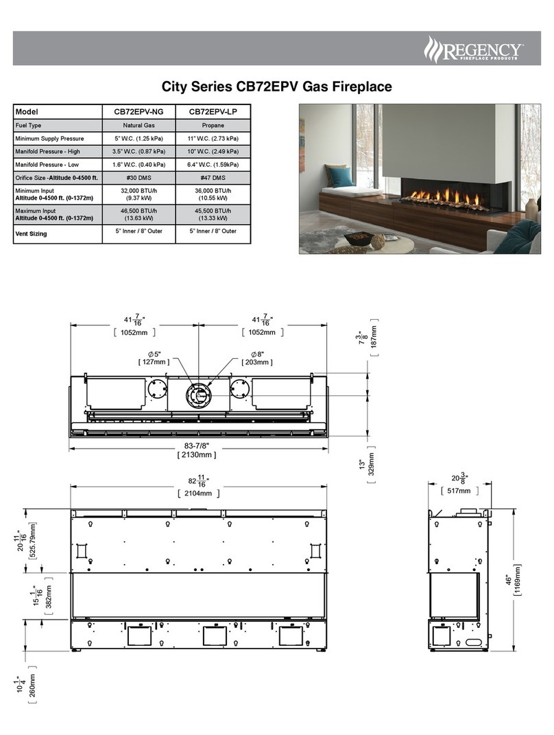 Regency Fireplace Products CB72EPV-NG manual Regency Fireplace Products CB72EPV-NG manual