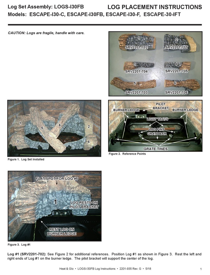 Heat & Glo LOGS-I30FB Log Placement Instructions