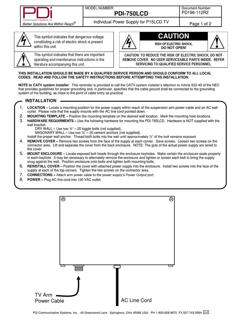 PDi PDI-750LCD manual