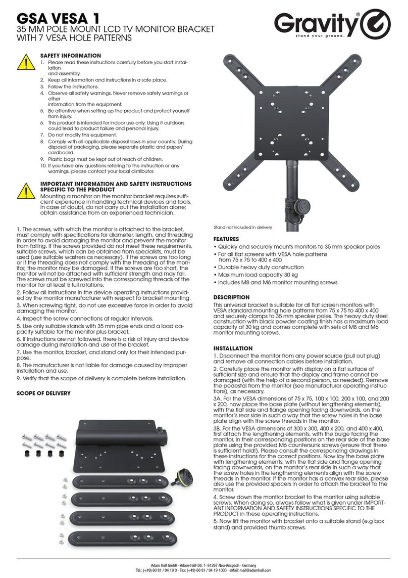 GRAVITY GSA VESA 1 manual