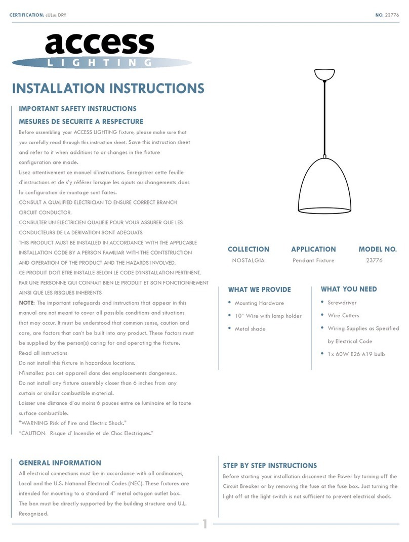 Access Lighting Nostalgia 23766 User manual