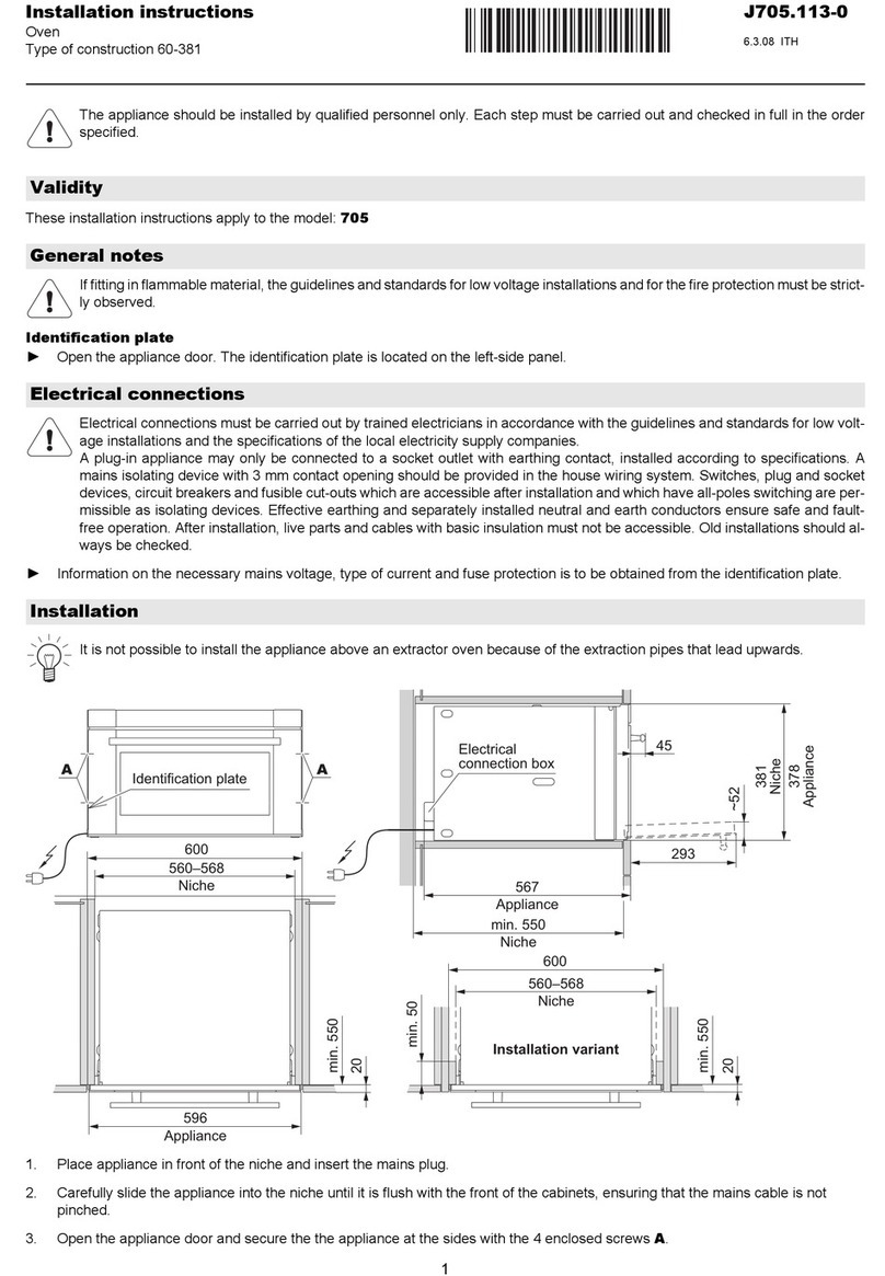 V-ZUG 705 User manual V-ZUG 705 User manual