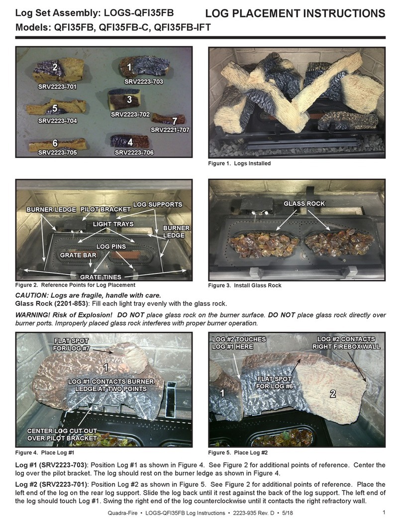 Quadra-Fire LOGS-QFI35FB Log Placement Instructions