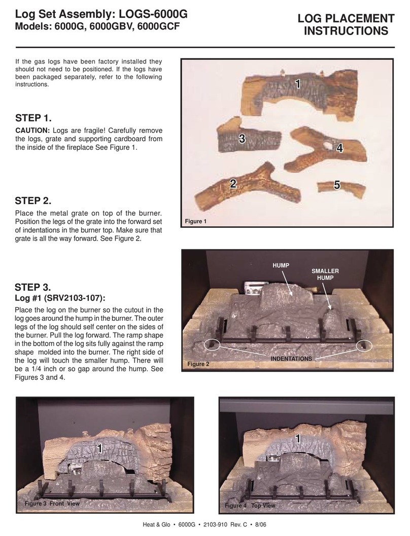 Heat & Glo LOGS-6000G Log Placement Instructions