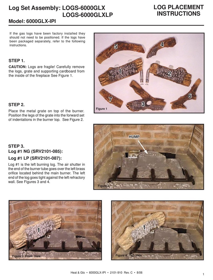 Heat & Glo LOGS-6000GLX Log Placement Instructions
