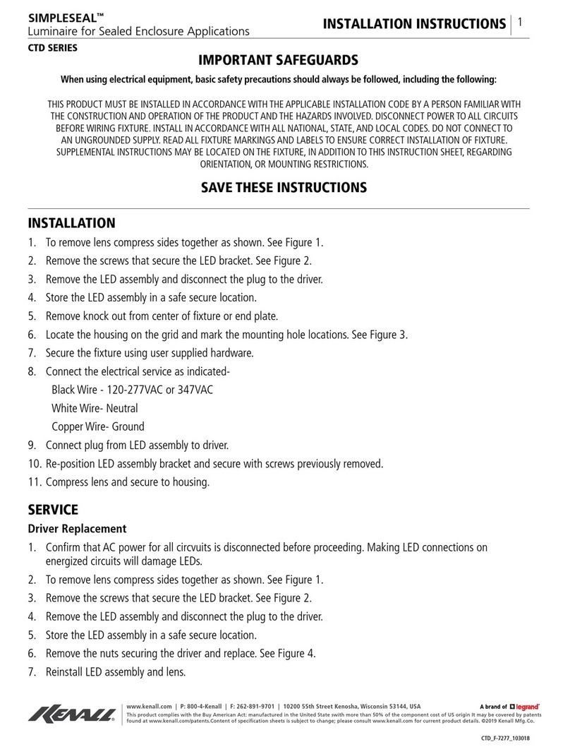 kenall SIMPLESEAL CTD Series User manual