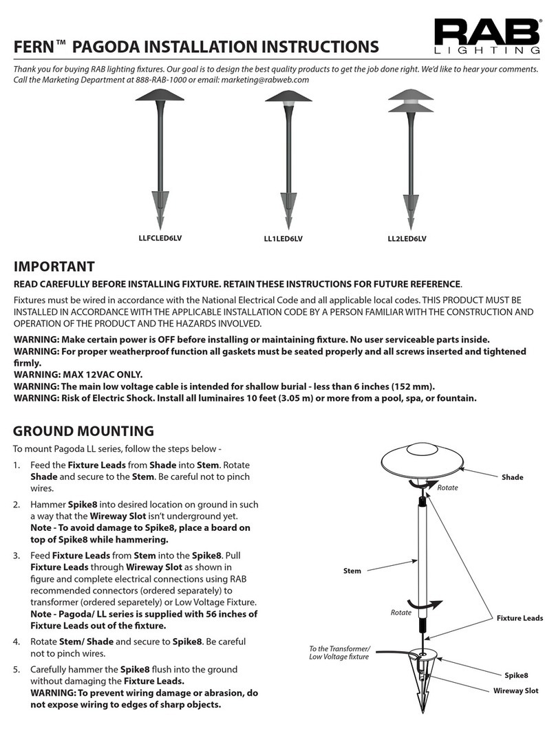 RAB Lighting FERN Pagoda LL Series installation instructions RAB Lighting FERN Pagoda LL Series installation instructions