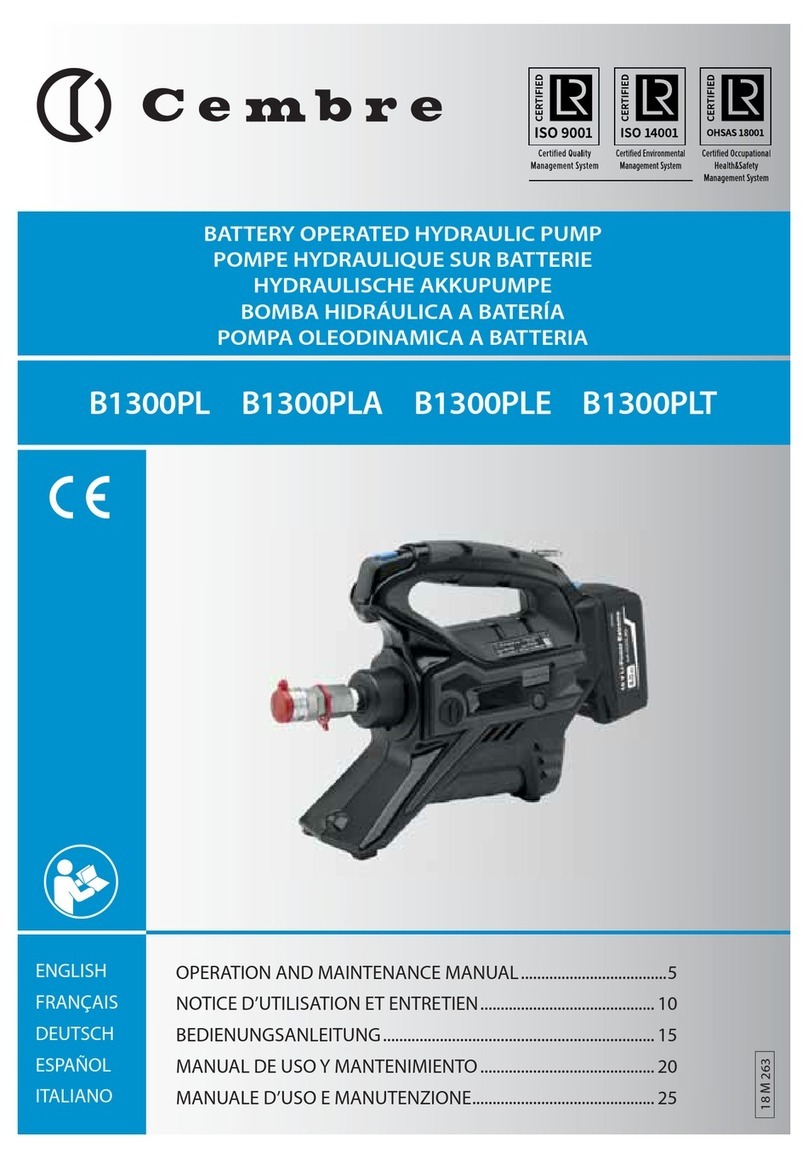 Cembre B1300PL Operation and maintenance manual Cembre B1300PL Operation and maintenance manual