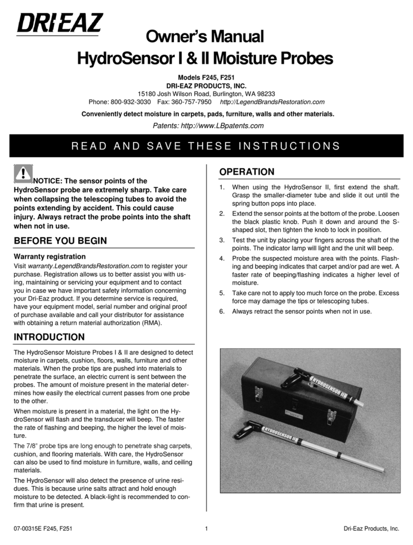 Drieaz HydroSensor I owner's manual
