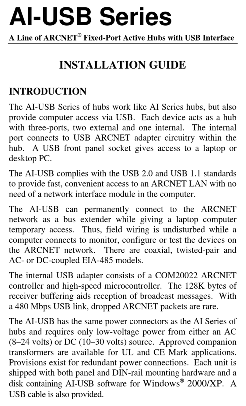 Contemporary Control Systems ARCNET AI-USB Series installation guide