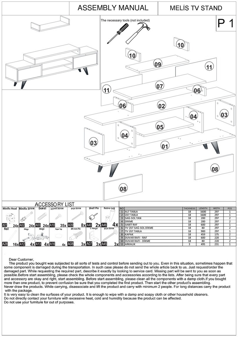 Minar Melis TV Stand Assembly manual