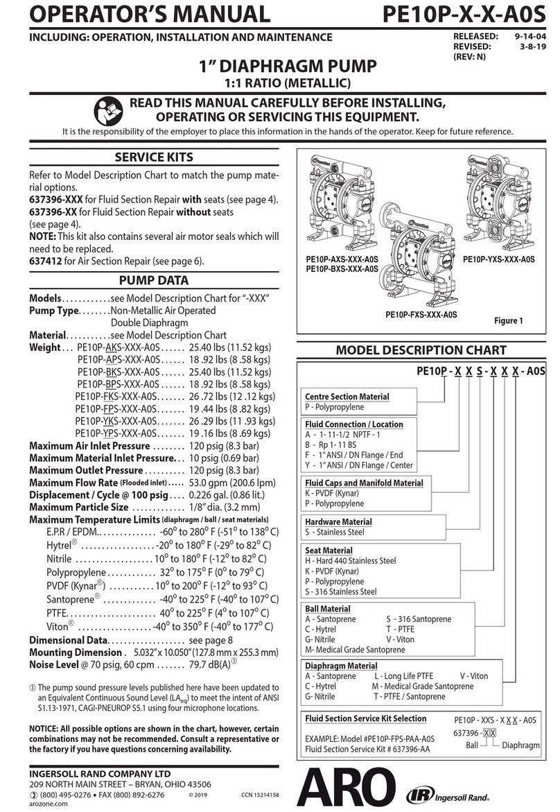 Ingersoll-Rand PE10P-A0S Series Operator's manual