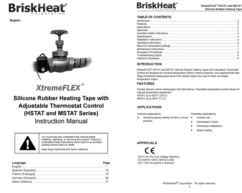 BriskHeat XtremeFLEX MSTAT Series instruction manual