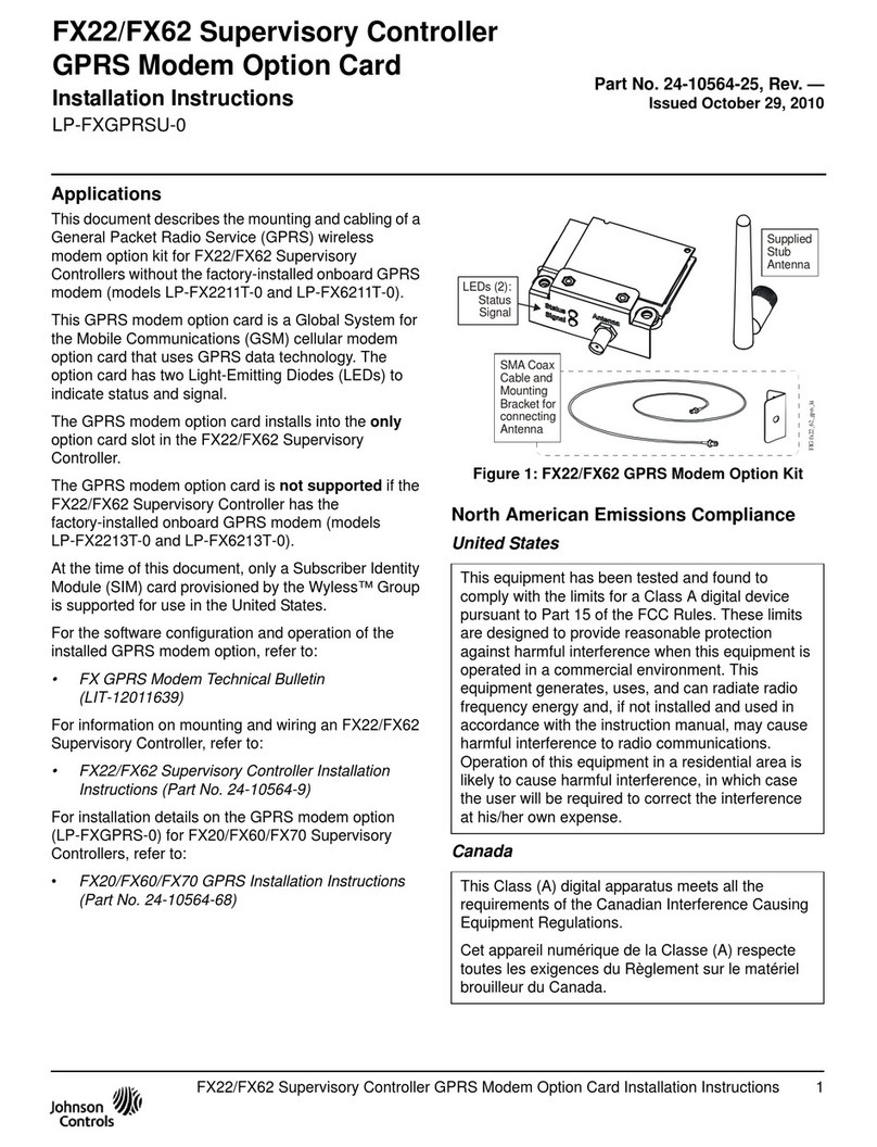 Johnson Controls LP-FXGPRSU-0 User manual