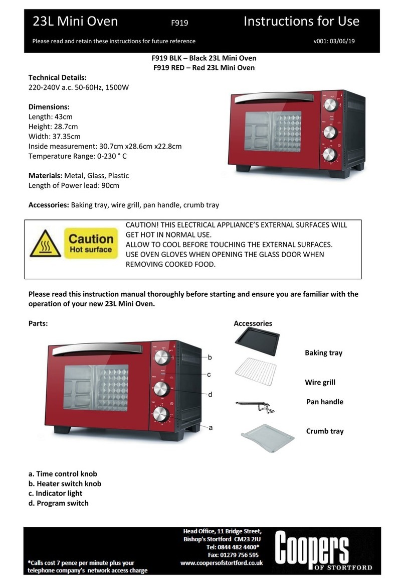 Coopers of Stortford F919 Series Instructions for use