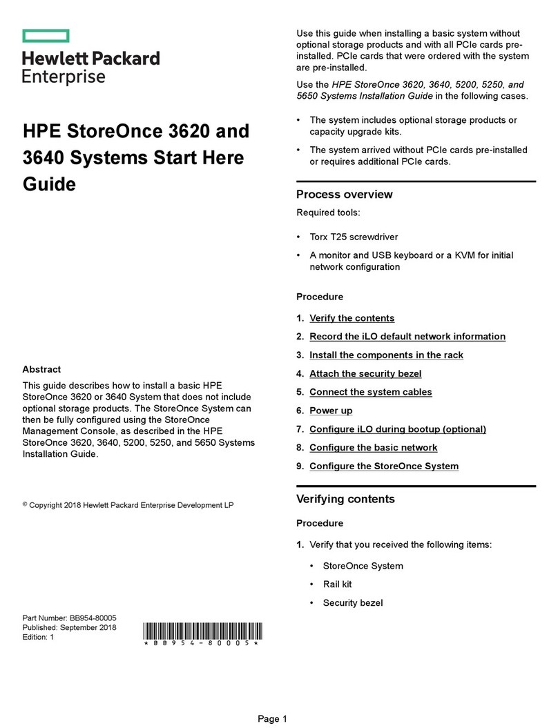 Hewlett Packard Enterprise StoreOnce 3620 Start here guide