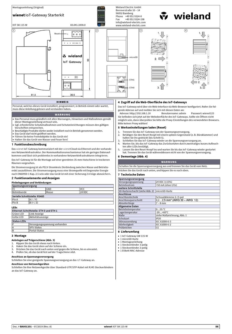 Wieland Wienet IoT-Gateway Starterkit User manual