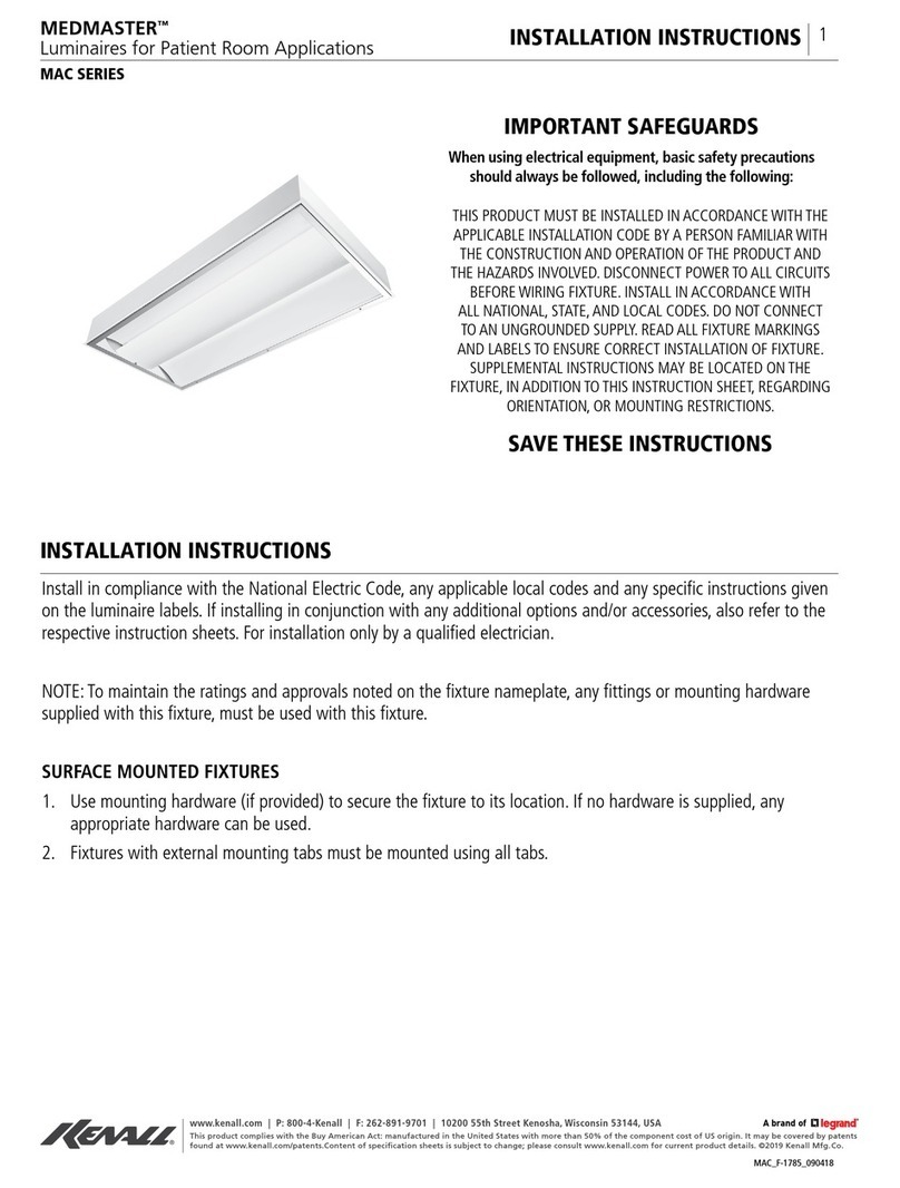 kenall Medmaster MAC Series User manual