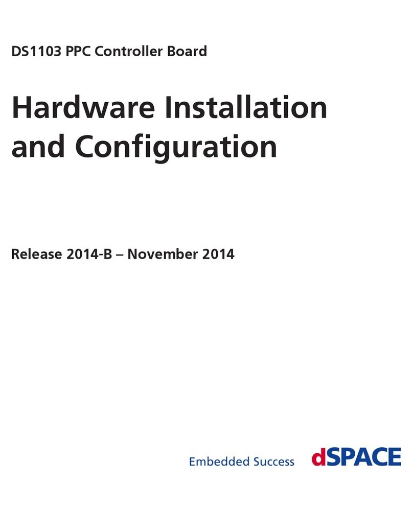 dSPACE DS1103 Hardware installation and configuration manual