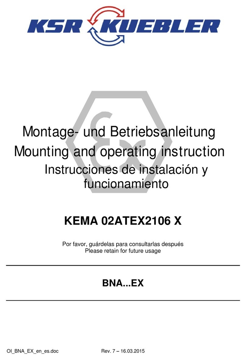 KSR KUEBLER BNA EX Series Mounting and operating instructions