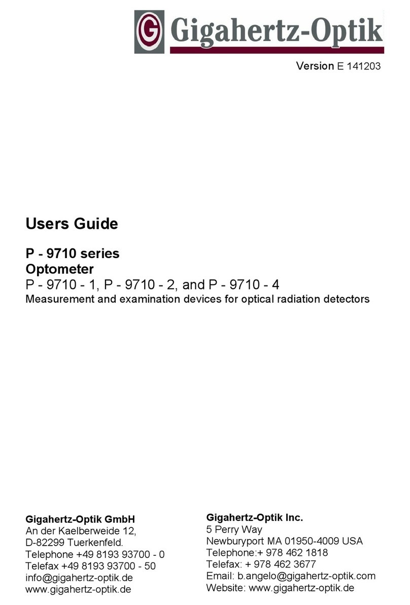 Gigahertz-Optik P-9710 Series user guide
