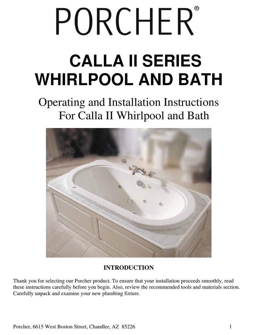 Porcher CALLA II Series Operating and installation instructions