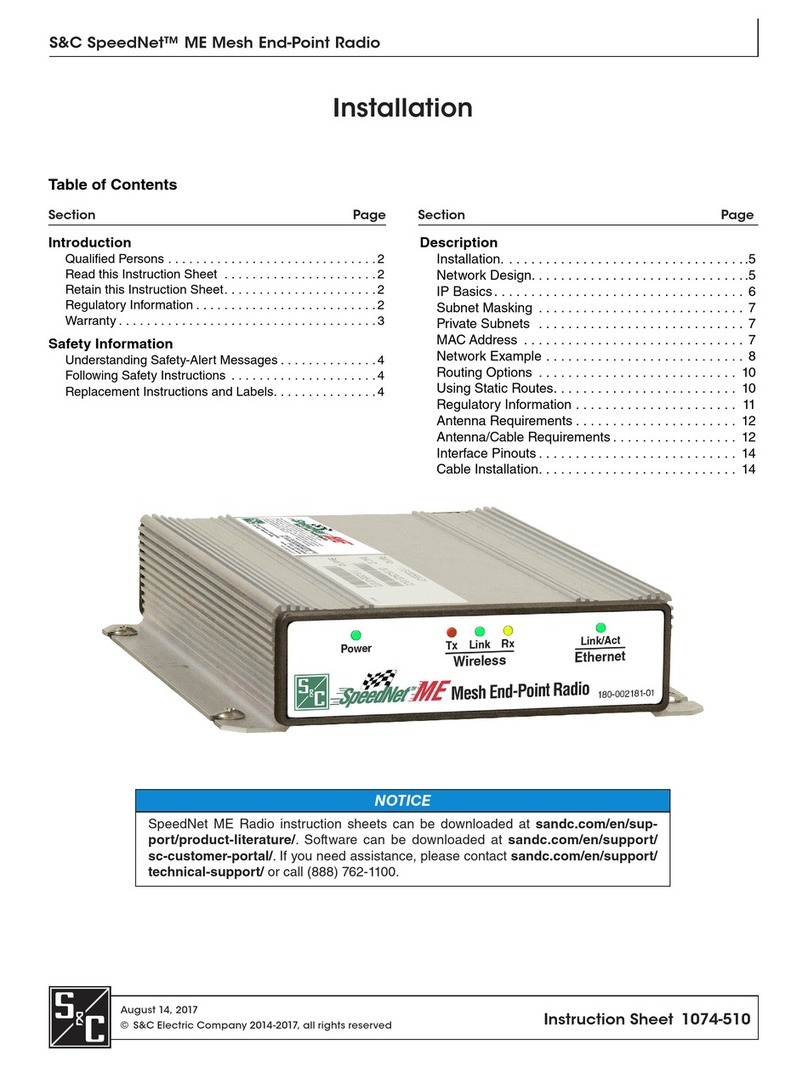 S&C SpeedNet ME User manual