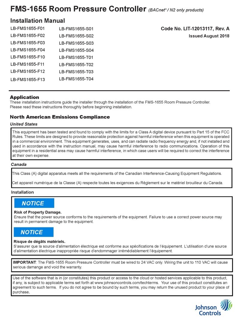 Johnson Controls FMS-1655 Series User manual