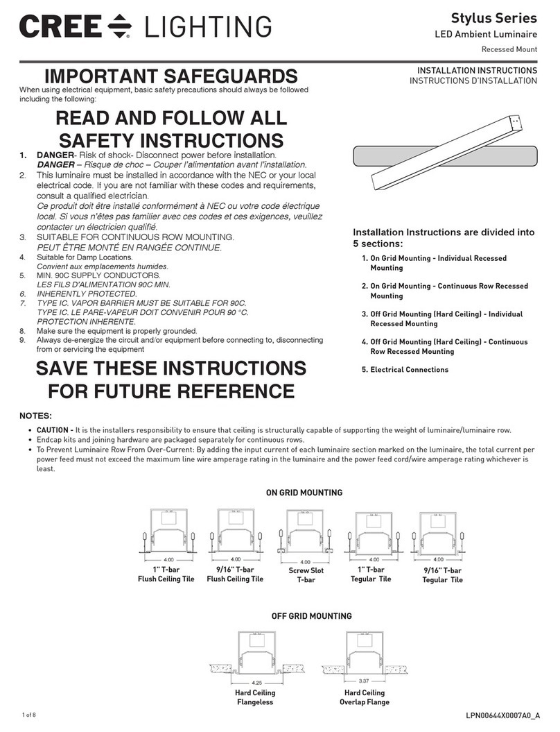 CREE LIGHTING Stylus Series installation instructions
