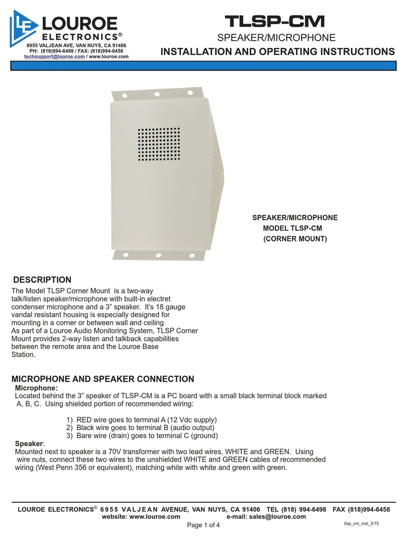 Louroe Electronics TLSP-CM User manual