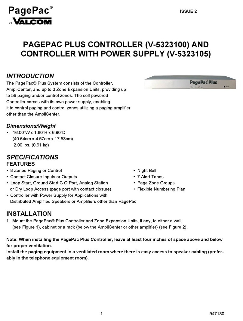 Valcom PagePac Plus V-5323100 User manual
