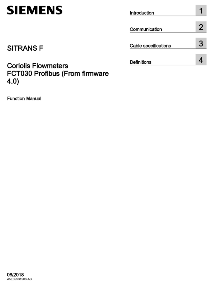 Siemens Sitrans F Series Parts list manual