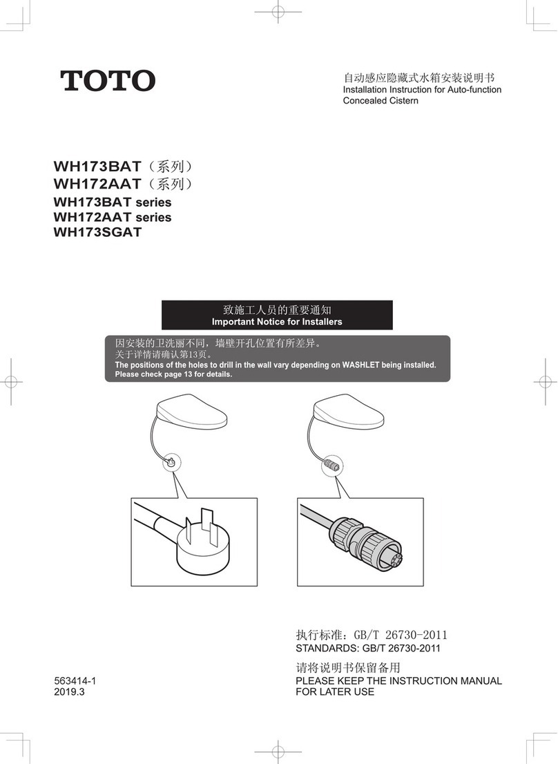 Toto WH173BAT Series User manual