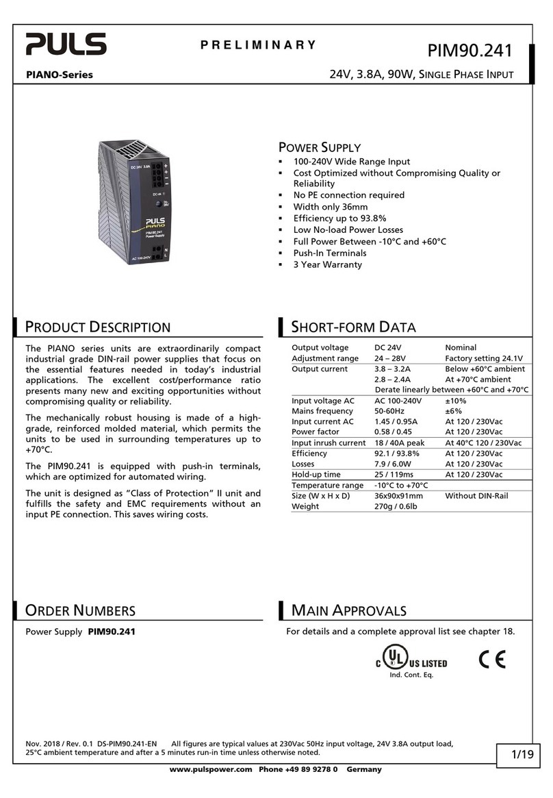Puls PIANO Series User manual