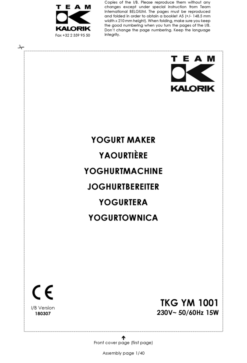Team Kalorik TKG YM 1001 manual