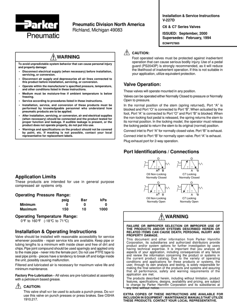Parker C6 Series Installation and maintenance instructions
