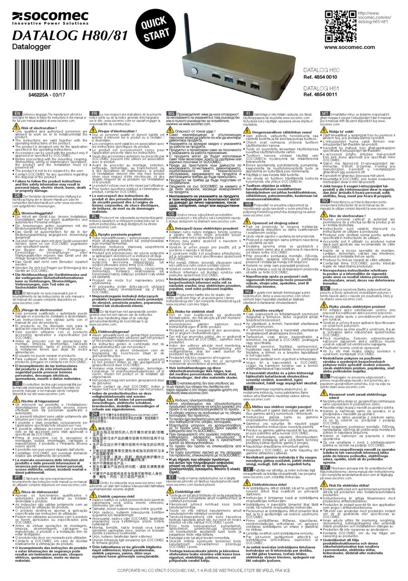 socomec DATALOG H80 User manual