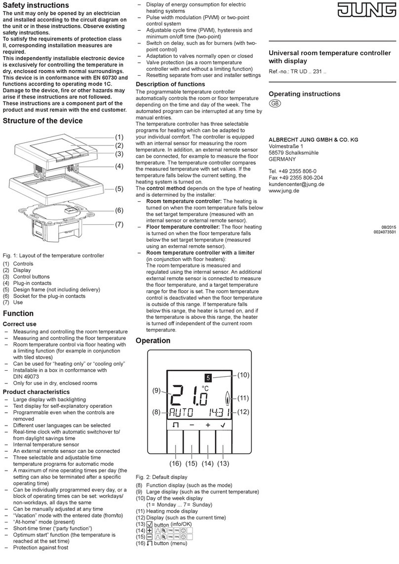 Jung TR UD 231 Series operating instructions