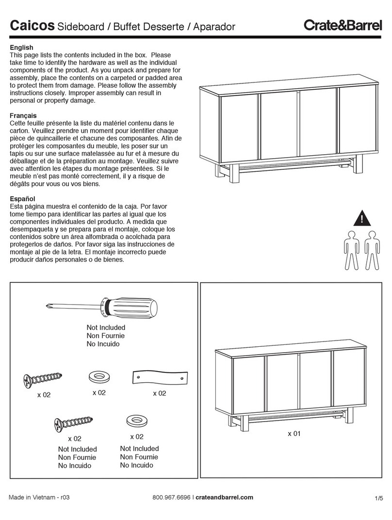 Crate&Barrel Caicos quick start guide
