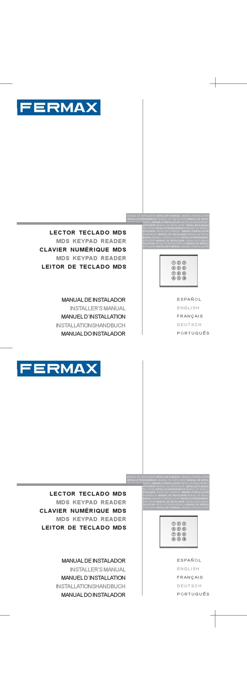 Fermax CITY MDS KEYPAD READER User guide Fermax CITY MDS KEYPAD READER User guide
