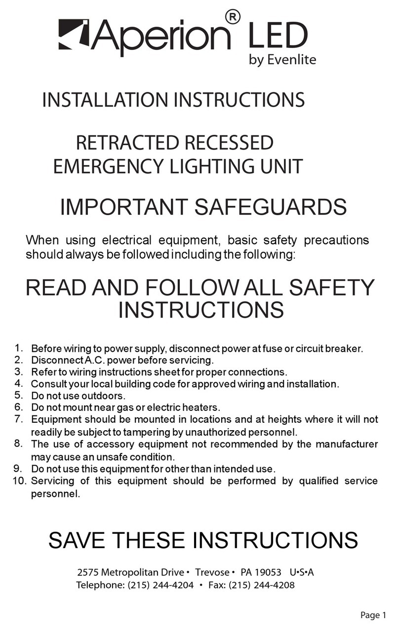 Evenlite Aperion LED installation instructions