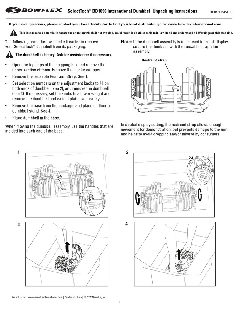 Bowflex SelectTech BD1090 unpacking instructions